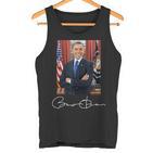 Barack Obama Signature And Portrait Tank Top