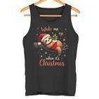 Cute Christmas Fautier Wake Me Up When Christmas Tank Top