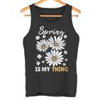 Damen Frühling Ist Mein Ding Gänseblümchen Mit-Ausschnitt Tank Top