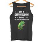 Damen Ist So Ein Chamäleon Ding Lustiger Spruch Chamäleons Mit-Ausschnitt Tank Top