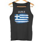 Greece Flag Brush Stroke Style Tank Top