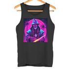 Hipster Wizard Retro Print Tank Top