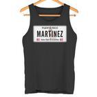 Martinez Last Name Puerto Rico License Plate Tank Top