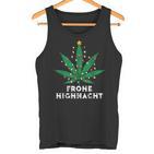 Merry Highnacht Christmas Hemp Leaf Word Game Tank Top