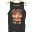 To Be Rockstar Heavy Metal Hand Hornintage Retro Born Tank Top