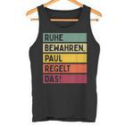 Ruhe Bewahren Paul Regelt Das Spruch In Retro Colours Tank Top