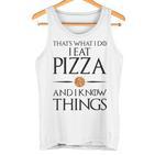 Pizza Das Ist Was Ich Essen Und Weiß Dinge German Gray Tank Top