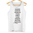 Rudolph And Santa Claus Reindeer Name Christmas Eve Tank Top