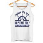 Warum Ich Der Kapänn Bin Weil Ich Es Kann Boat Rider Gray Tank Top