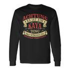 Achtung Es Ist Ein Kaya Ding Nachname Namensschild Langarmshirts