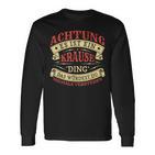 Achtung Es Ist Ein Krause Ding Last Name Plate Langarmshirts