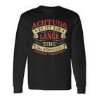 Achtung Es Ist Ein Lange Ding Nachname Namensschild Langarmshirts