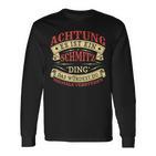 Achtung Es Ist Ein Schmitz Ding Last Name Plate Langarmshirts