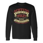 Achtung Es Ist Ein Wolff Ding Last Name Plate Langarmshirts