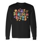 Auf Deutsch Bitte Lustige Deutsche Lehrerin German Langarmshirts