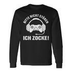 Bitte Nicht Stören Ich Zock Saying For Gamer S Langarmshirts