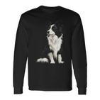 Border Collie Dog Pet Illustration Border Collie Langarmshirts