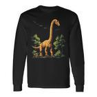 Brachiosaurus Dinosaur Motif Illustration Brachiosaurus Langarmshirts