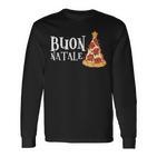 Buon Natale Christmas Italy Pizza Langarmshirts