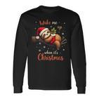 Cute Christmas Fautier Wake Me Up When Christmas Langarmshirts