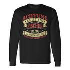 Damen Achtung Es Ist Ein Fischer Ding Mit-Ausschnitt Langarmshirts