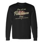 Damen Das Ist Ein Fleischmann Ding Lustiges Familie Fleischmann Mit-Ausschnitt Langarmshirts