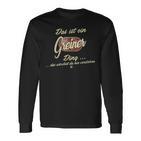 Damen Das Ist Ein Greiner Ding Lustiges Familie Greiner Mit-Ausschnitt Langarmshirts