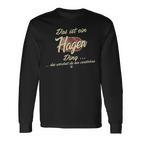 Damen Das Ist Ein Hagen Ding Lustiges Familie Hagen Mit-Ausschnitt Langarmshirts