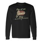 Damen Das Ist Ein Jonas Ding Lustiges Familie Jonas Mit-Ausschnitt Langarmshirts