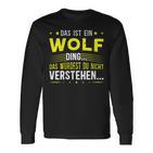 Damen Das Ist Ein Wolf Ding Spruch Für Familie Wolf Mit-Ausschnitt Langarmshirts