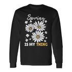 Damen Frühling Ist Mein Ding Gänseblümchen Mit-Ausschnitt Langarmshirts