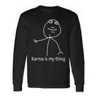 Damen Karma Ist Mein Ding Mit-Ausschnitt Langarmshirts