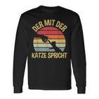 Der Mit Der Katze Speaks Cats Katzenpapa The Mit Cat Langarmshirts