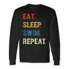 Eat Sleep Swim Repeat Schwimmer Schwimmen Langarmshirts