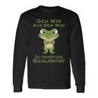 Frog Geh Mir Aus Dem Weg Du Unnötiger Sozialkontakt Geh Mir Aus Langarmshirts