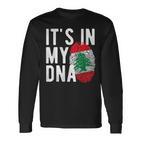 It's In My Dna Lebanon Flag Fingerprint Langarmshirts