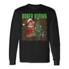 Polish Meme Christmas Bobr Kurwa Bober Bobr Langarmshirts