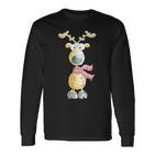 Winter Reindeer I Deer Wild Animal Elk Animal Motif Langarmshirts