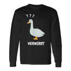 Ganserwirrt Lustiges Gänse Goose Meme Wortspiel Langarmshirts