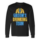 Groom's Drinking Team Retro Stag Night Langarmshirts