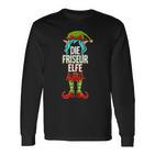 Hairdresser Elf Partner Look Christmas Langarmshirts