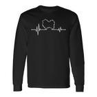 Heartbeat Spitz Zwergspitz Pomeranian Dog Ecg Langarmshirts