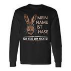 Mein Name Ist Hase Ich Weißon Nichts My Name Is Rabbit Langarmshirts