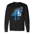 Menorasaurus Rex Menorahsaurus Hannukah Dinosaur Langarmshirts