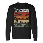 Retro Africa Tanzania Safari Travel Tanzania Tour Langarmshirts