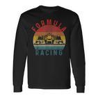 Retrointage Formula Racing Fan Silhouette Racing Car Formula Langarmshirts