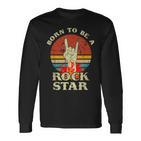 To Be Rockstar Heavy Metal Hand Hornintage Retro Born Langarmshirts