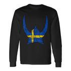 Schweden Wikinger Helm Schwedischer Nordmann Stolz Sköl Langarmshirts