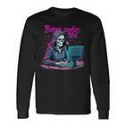 Skeleton Hacker Gamer It Programmer Langarmshirts