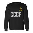 Soviet Union Ussr Cccp Hammer Sickle Star Communism Langarmshirts